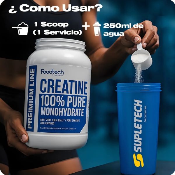 Creatine 100% Pure Monohydrate 1Kg Foodtech sin sabor